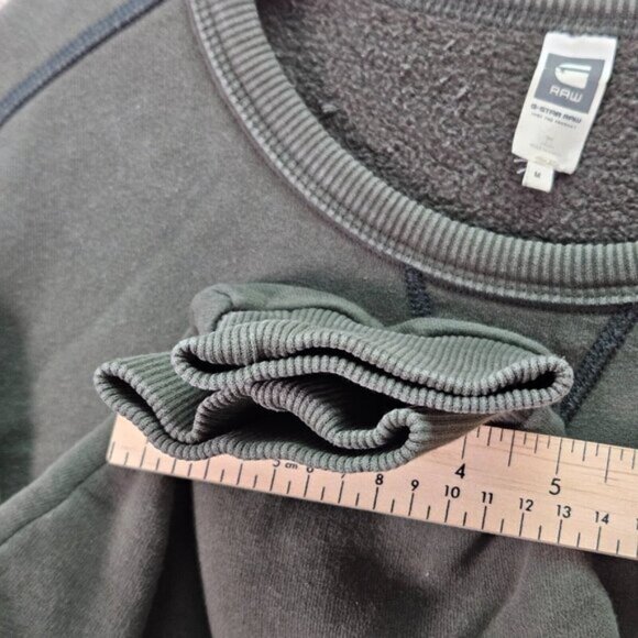 G-Star Raw Sweatshirt Spell Out Logo Green Pullover Long Sleeve Men's Size M - Picture 6 of 11